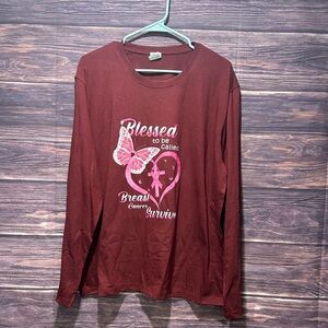 NWOT Bidobibo Breast Cancer Shirt